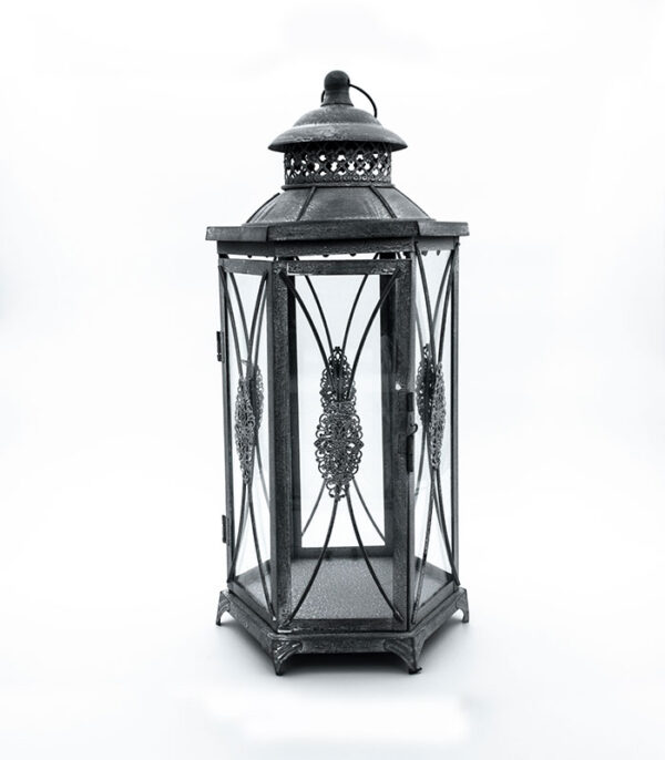 Lantern Candle Holder Rustic Black