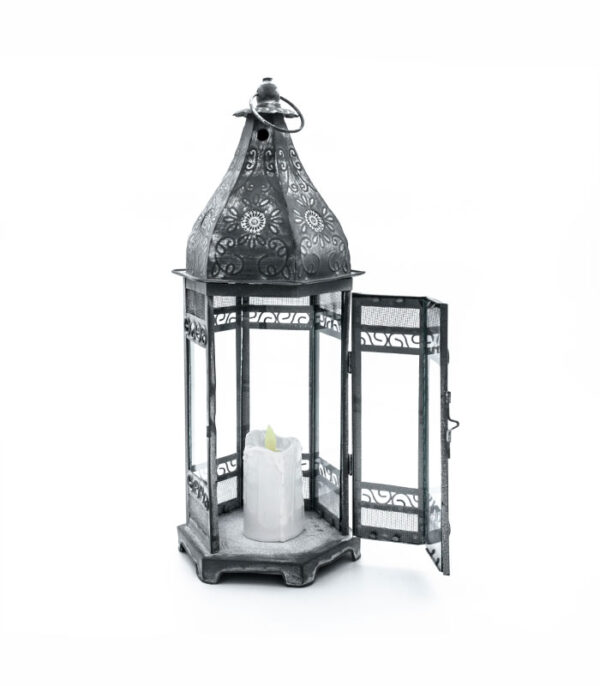 Lantern Candle Holder Rustic Black