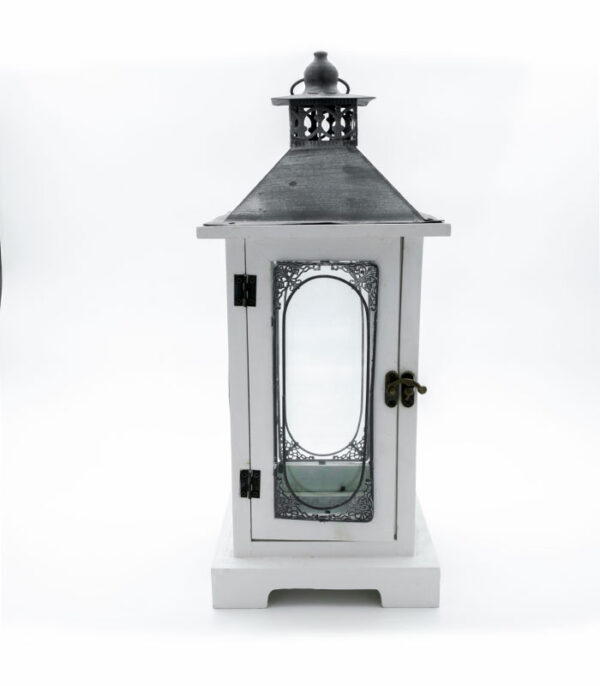 Lantern Candle Holder Rustic - wooden - square