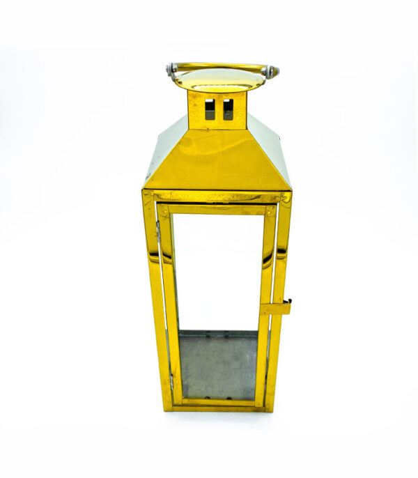 Lantern Candle Holder Rustic - Chrome - Yellow