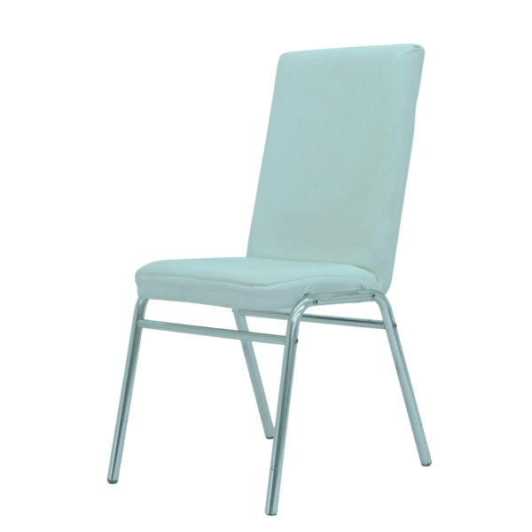 Beyaz Deri Metal Toplantı ve Fuar Sandalyesi