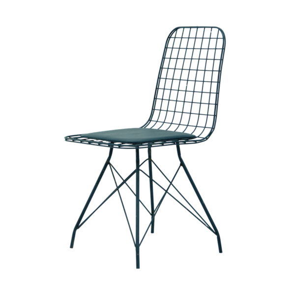 Siyah Metal Tel Fuar Sandalyesi