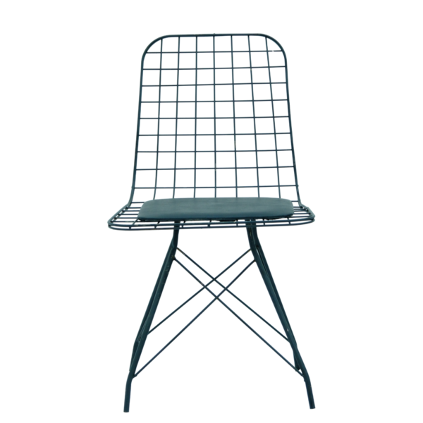 Siyah Metal Tel Fuar Sandalyesi